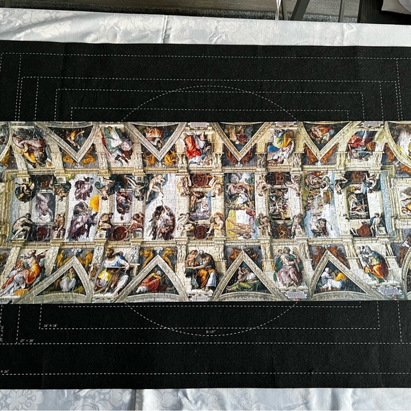 1000pc Panoramic Jigsaw Puzzle: Michelangelo - The Ceiling of Sistine Chapel - Picture 6 of 9